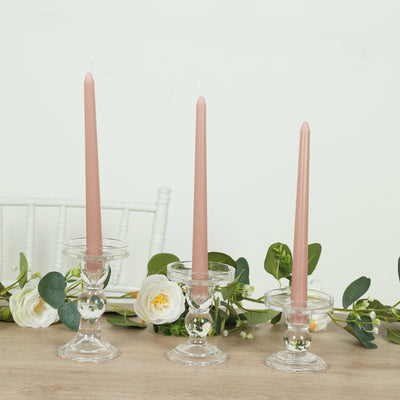 10-Pack Dusty Rose Wax Taper Candles 10-Pack Dusty Rose Wax Taper Candles