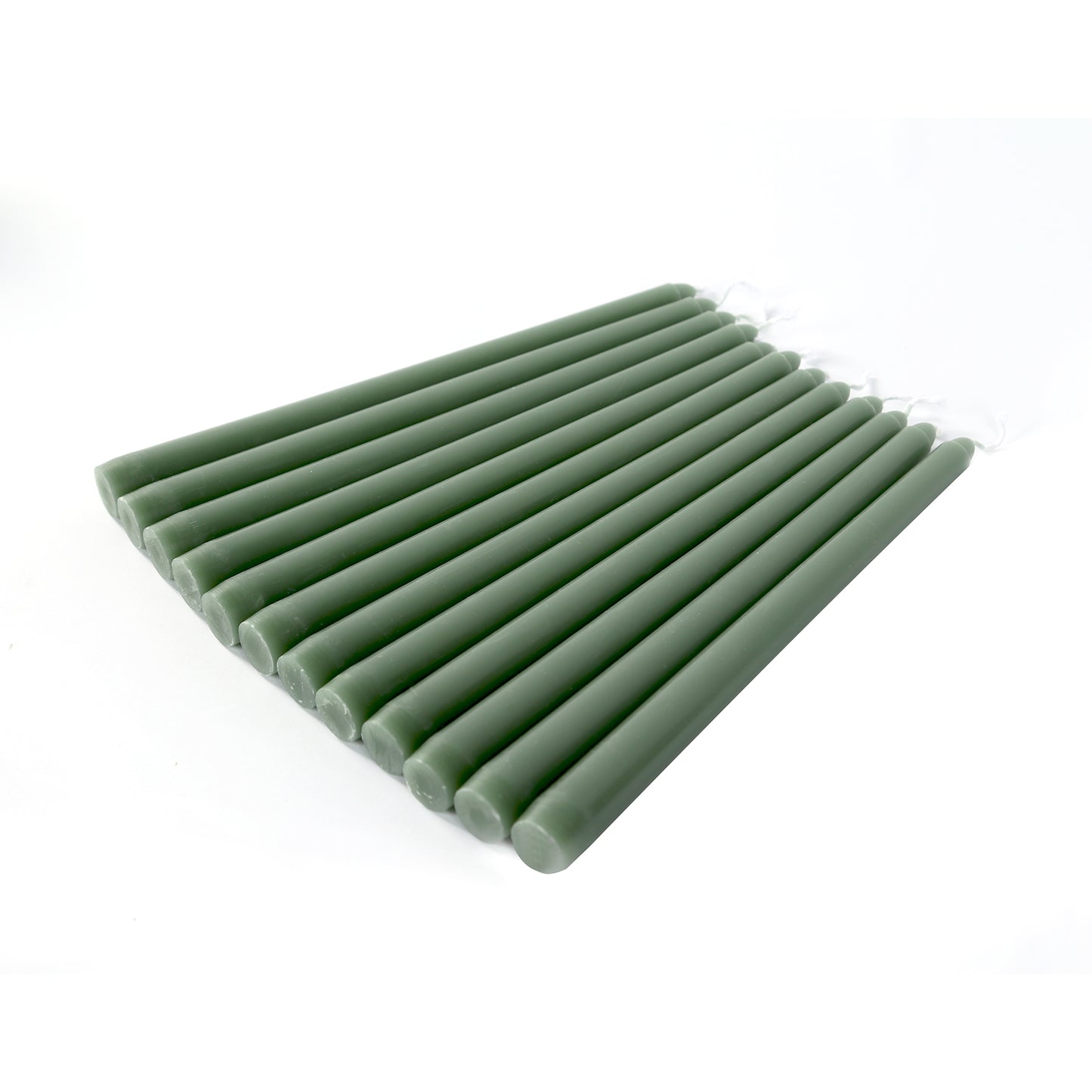 10 Pack 10" Dusty Sage Green Premium Wax Taper Candles, Unscented Candles