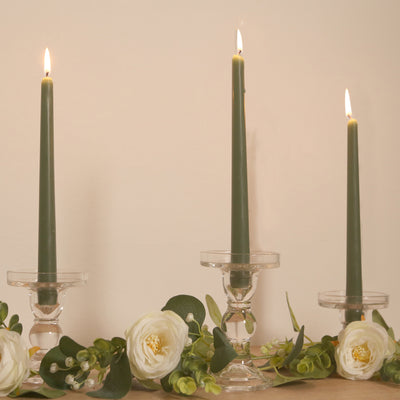 Versatile Dusty Sage Green Wax Taper Candles Versatile Dusty Sage Green Wax Taper Candles