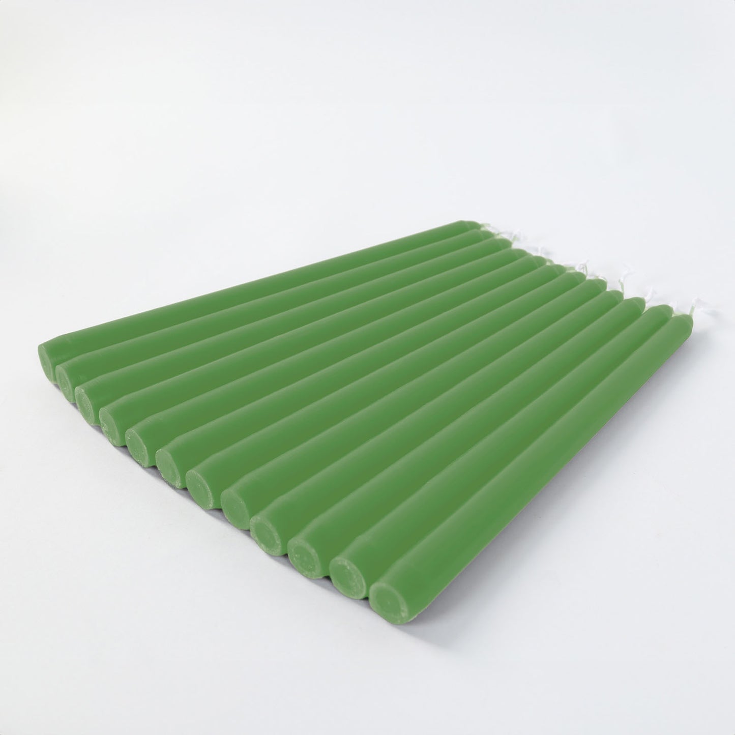 10 Pack 10" Green Premium Wax Taper Candles, Unscented Candles