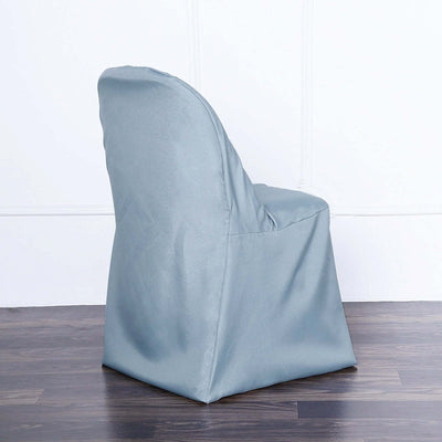 Timeless Dusty Blue Polyester Folding Chair Covers Timeless Dusty Blue Polyester Folding Chair Covers
