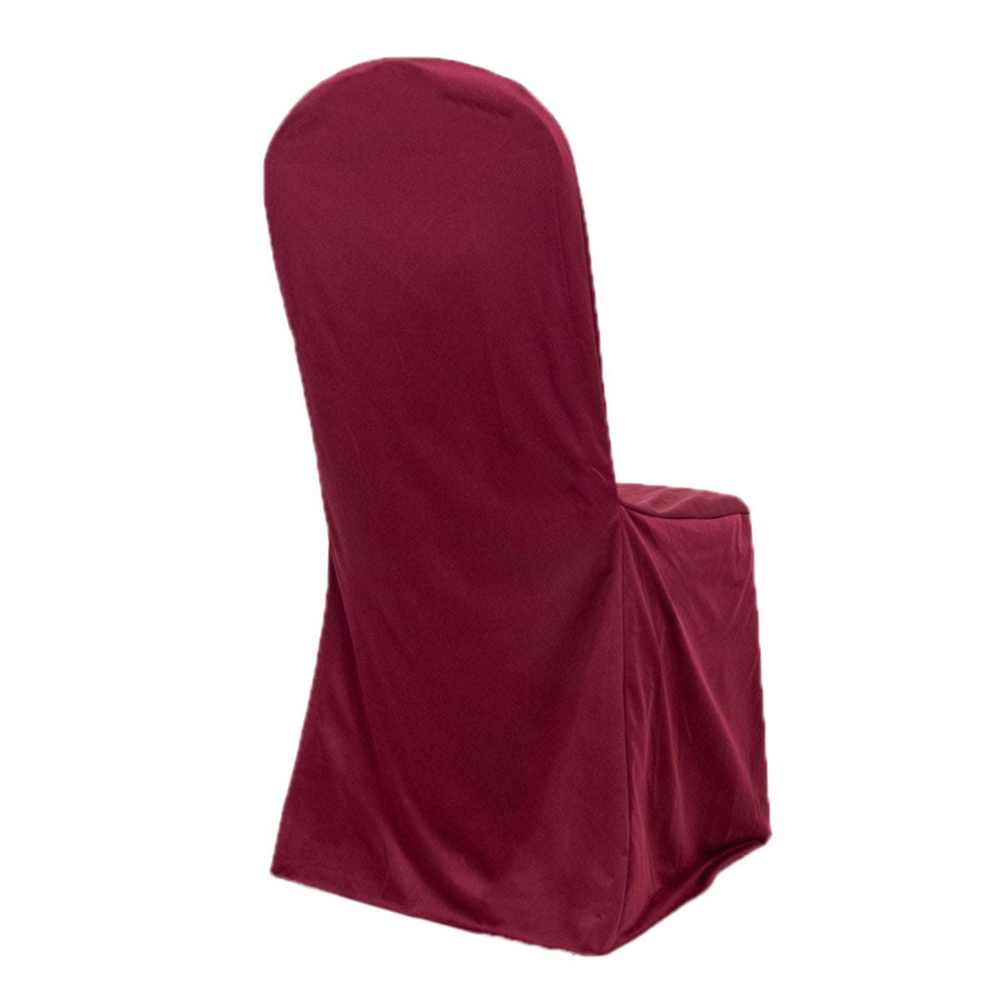 Burgundy Stretch Slim Fit Scuba Banquet Chair Cover, Wrinkle Free Durable Slip On Chair Cover