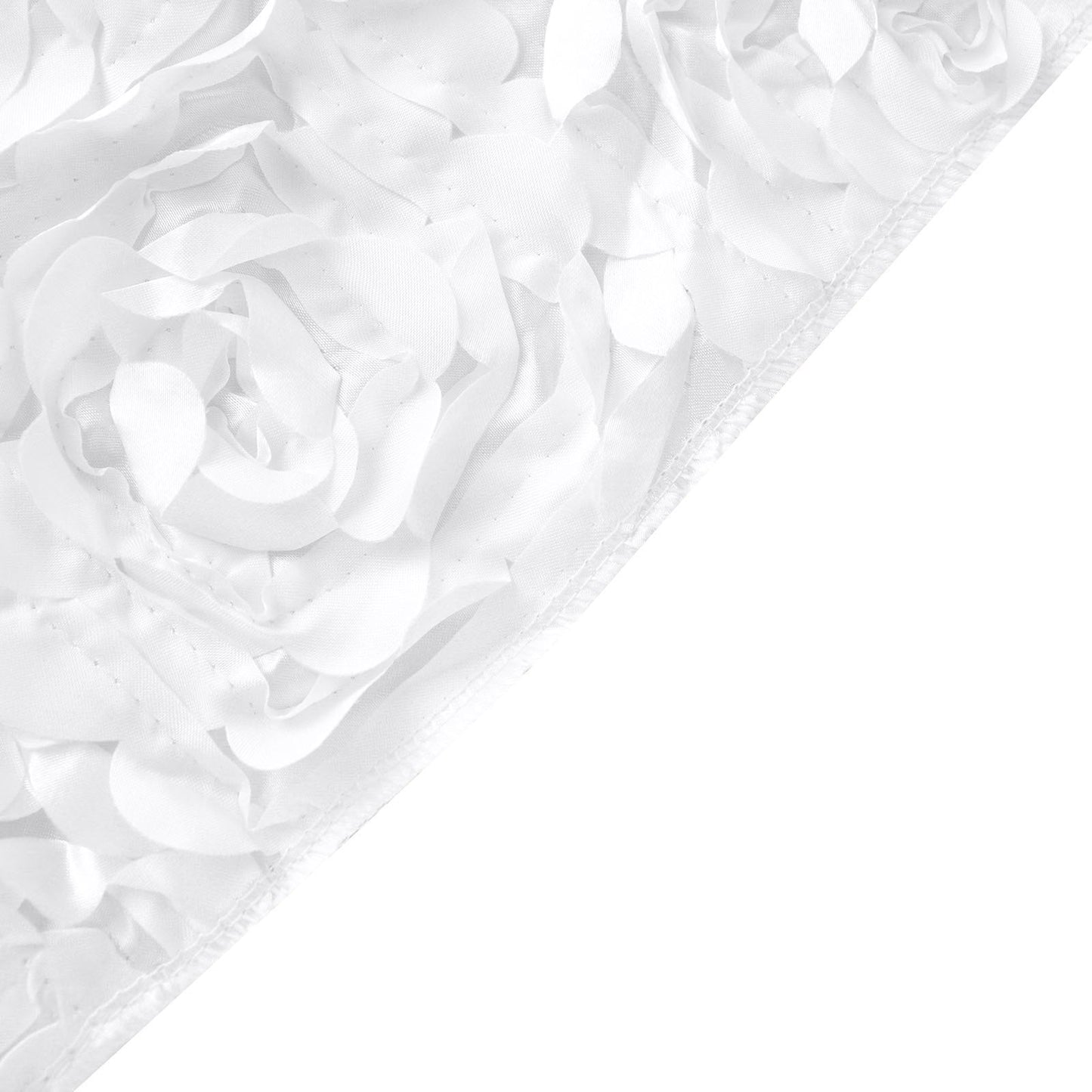 White Fitted Rosette Chair Cover Satin Spandex
