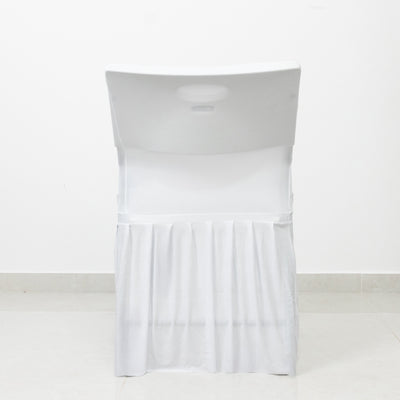 White Spandex Pleated Folding Chair Covers White Spandex Pleated Folding Chair Covers