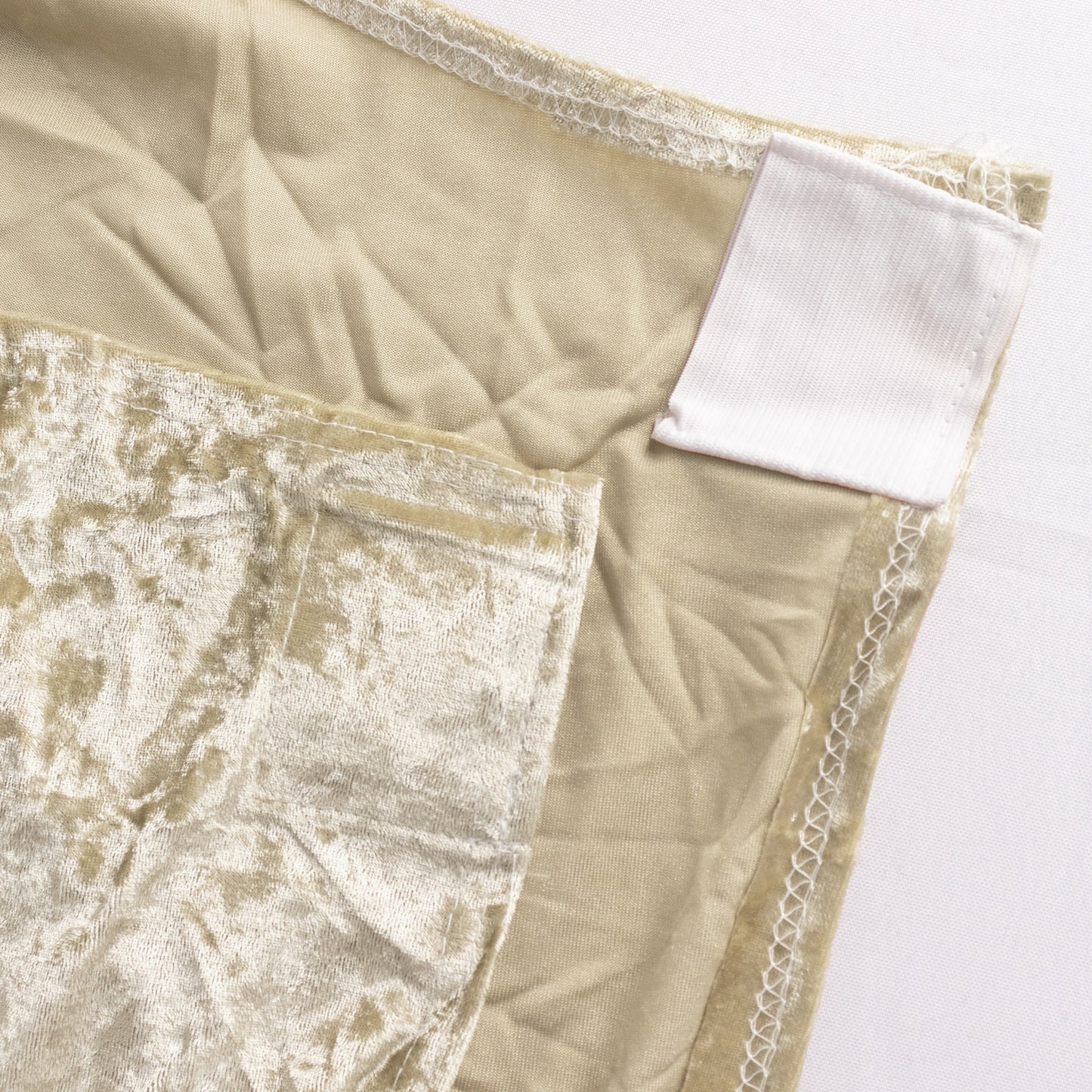 Beige Crushed Velvet Spandex Stretch Wedding Chair Cover With Foot Pockets, Fitted Banquet Chair Cover - 190 GSM