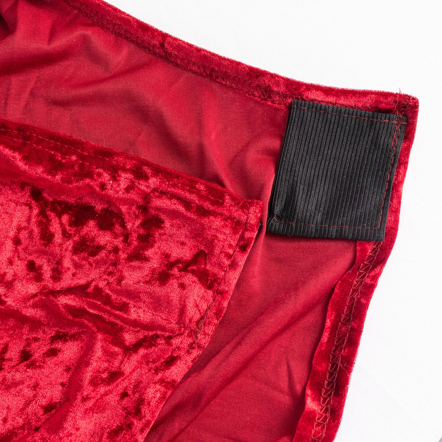 Red Crushed Velvet Spandex Stretch Wedding Chair Cover With Foot Pockets, Fitted Banquet Chair Cover - 190 GSM