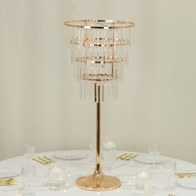 A Statement Piece for Round Crystal Centerpieces and Gold Chandelier Décor A Statement Piece for Round Crystal Centerpieces and Gold Chandelier Décor