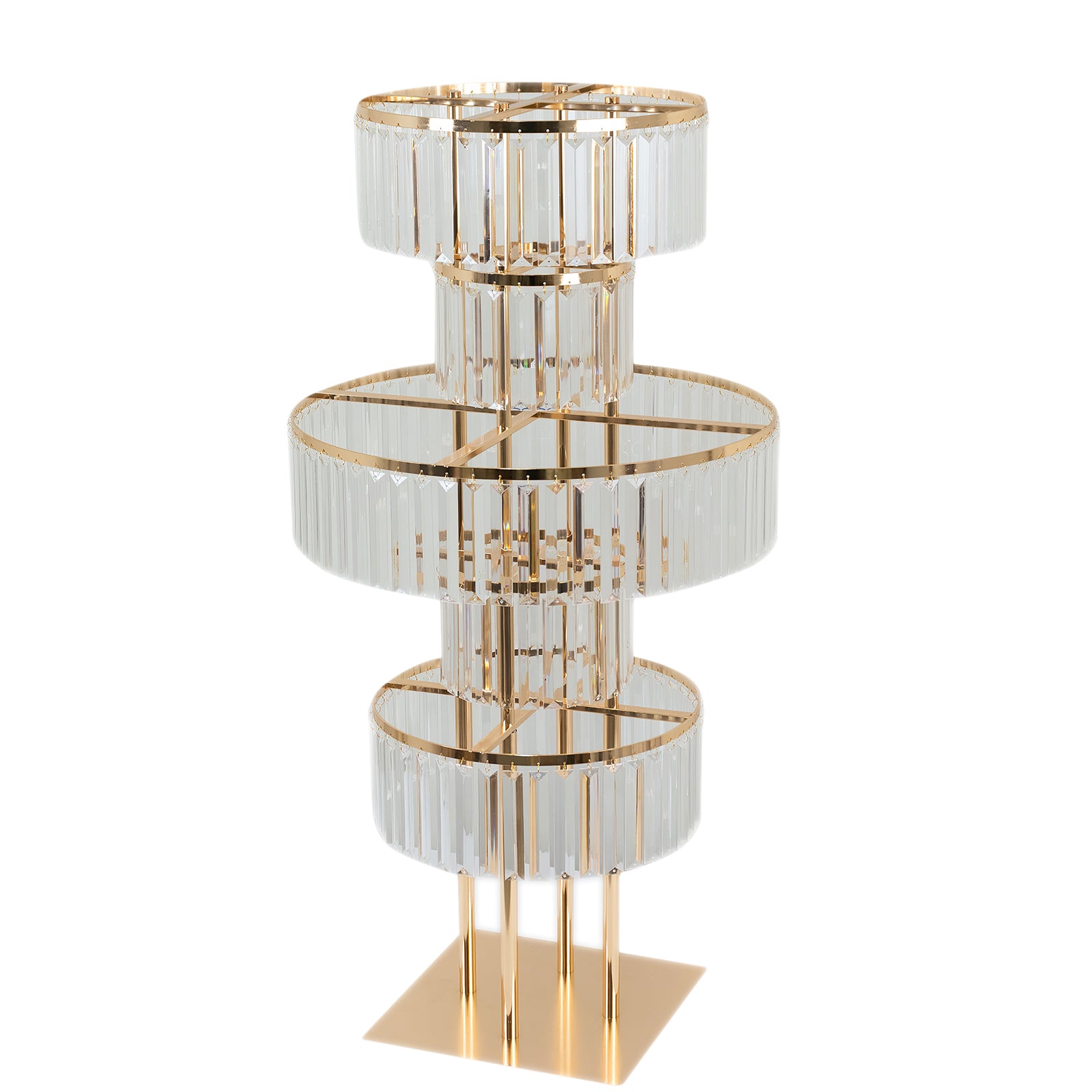 Gold 5-Tier Crystal Flower Stand Centerpiece 40