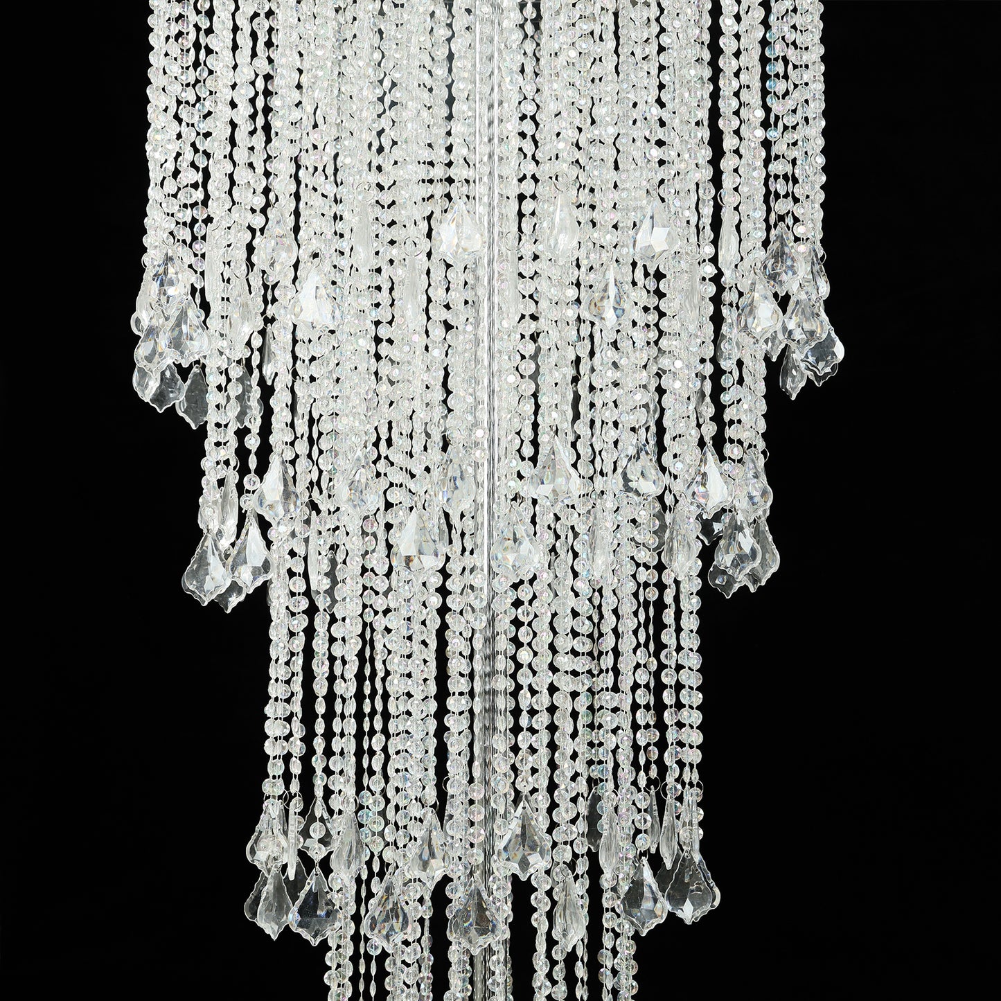 4ft Table Centerpiece in Crystal Beaded Waterfall Chandelier Style – Cascading Metal Floral Stand for Weddings & Luxury Event Décor