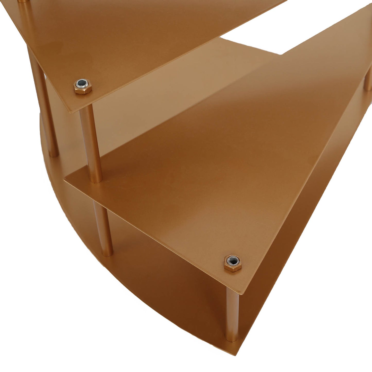 17" Tall 4-Tier Gold Metal Spiral Stairway Step Cake Pedestal Stand, Dessert Cupcake Display Tray