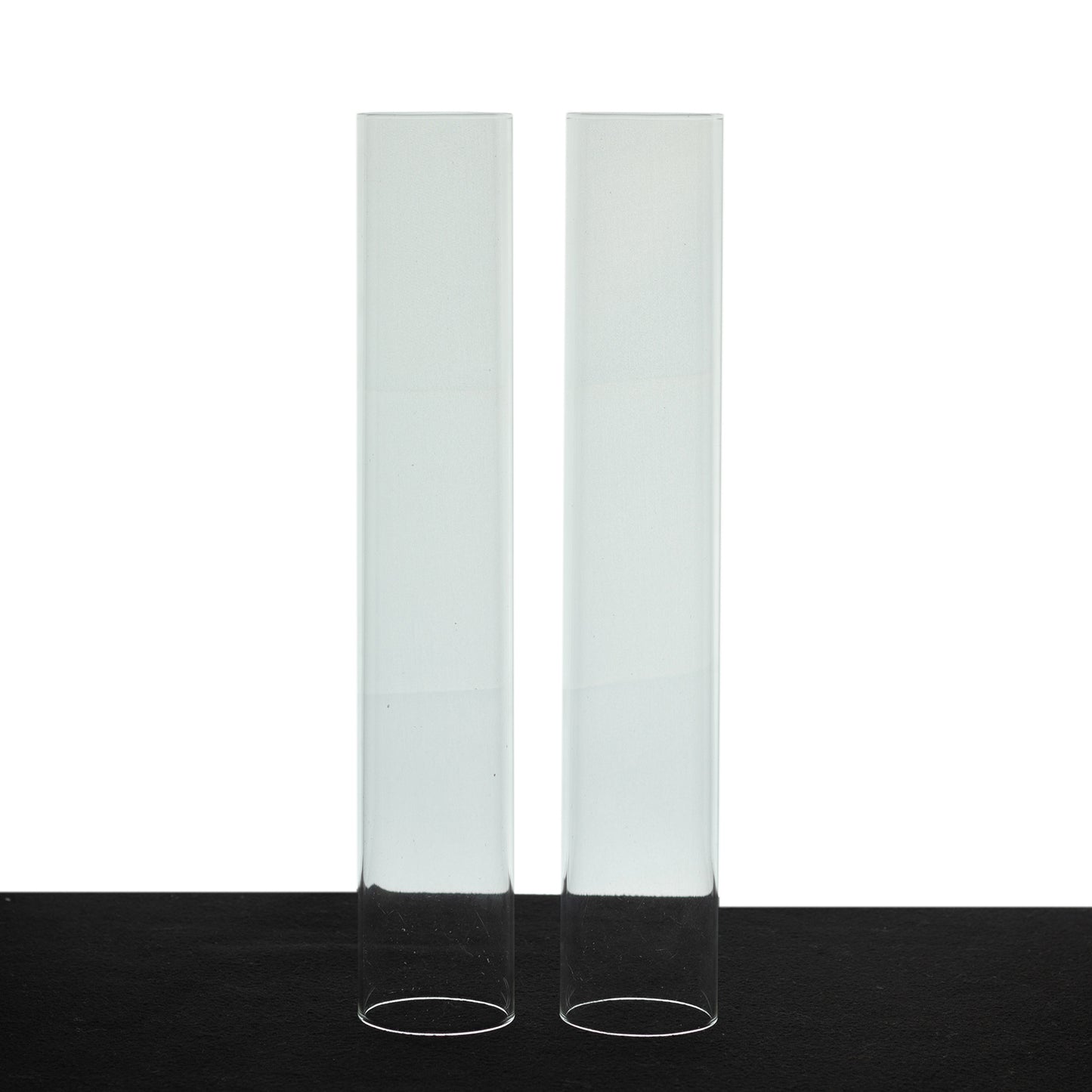 Clear glass candle shades, 14 inches tall, 2-pack.