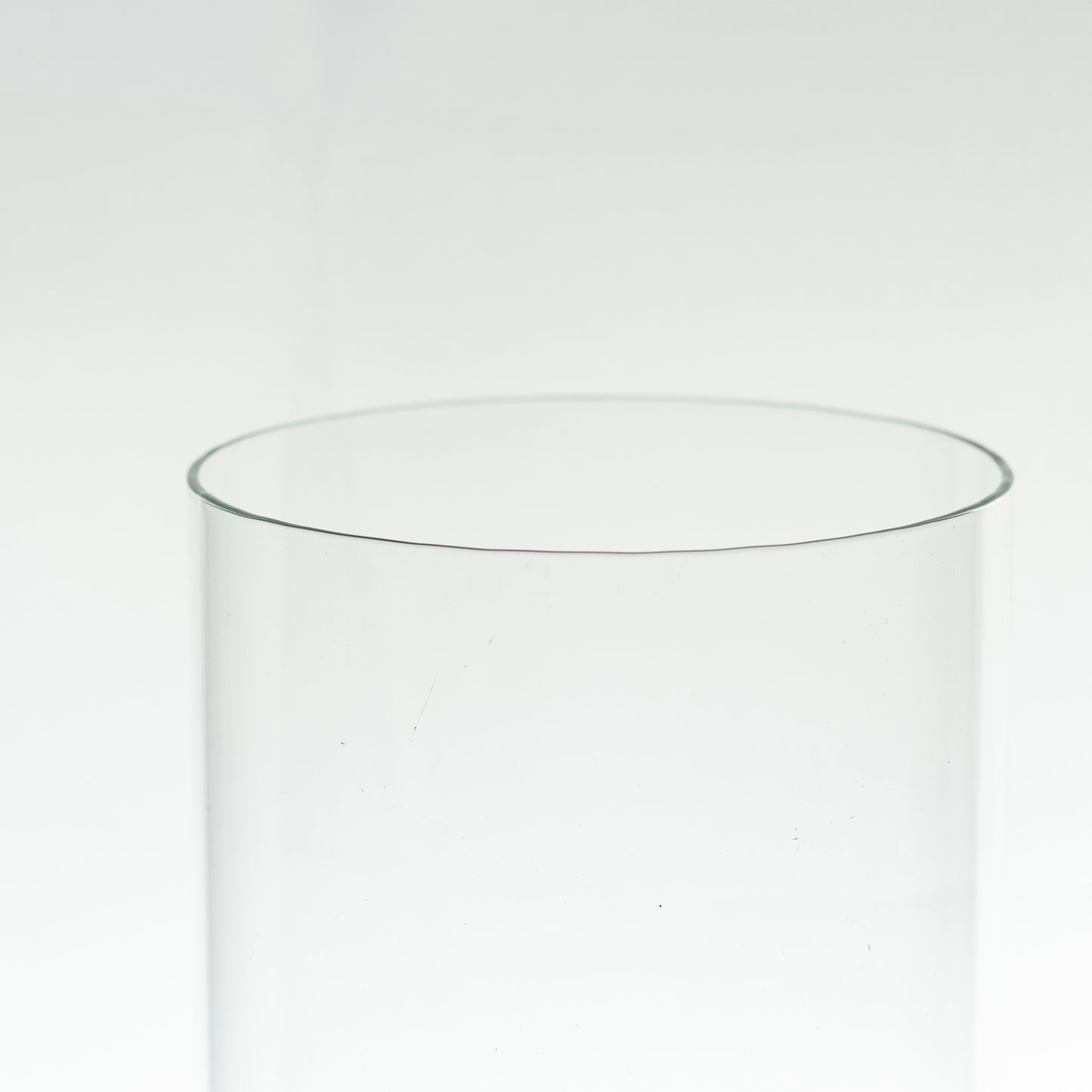 Clear candelabra candle holder glass shade with open ends.