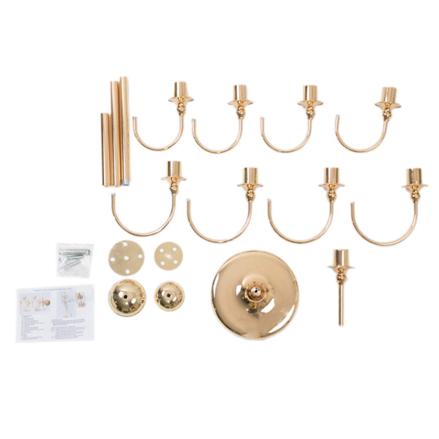 9-Arm Gold Metal Candelabra Candle Holder, Floor Standing Taper Candlestick Stand for Wedding, Home and Holiday Centerpieces - 46" Tall