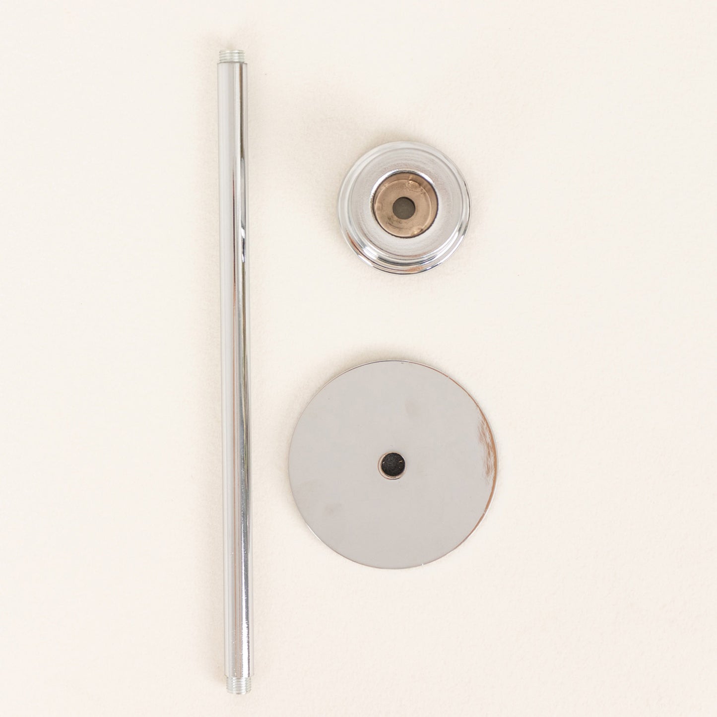 Silver metal candlestick holder components for taper candles.