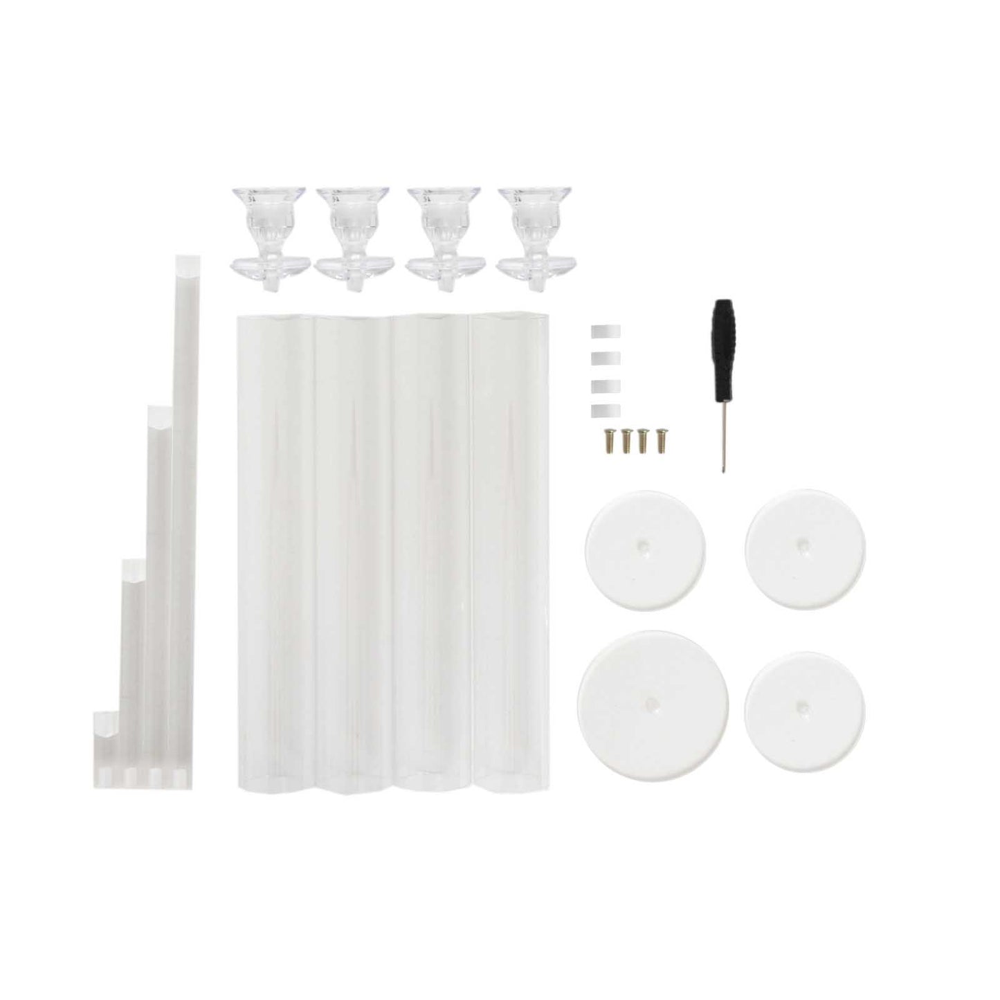 Clear acrylic hurricane candle stands with taper candlestick holders and tall chimney shades.