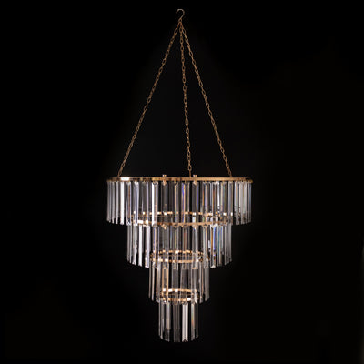 Gold Metal Crystal Pendant Chandelier with 4 Tiers Gold Metal Crystal Pendant Chandelier with 4 Tiers
