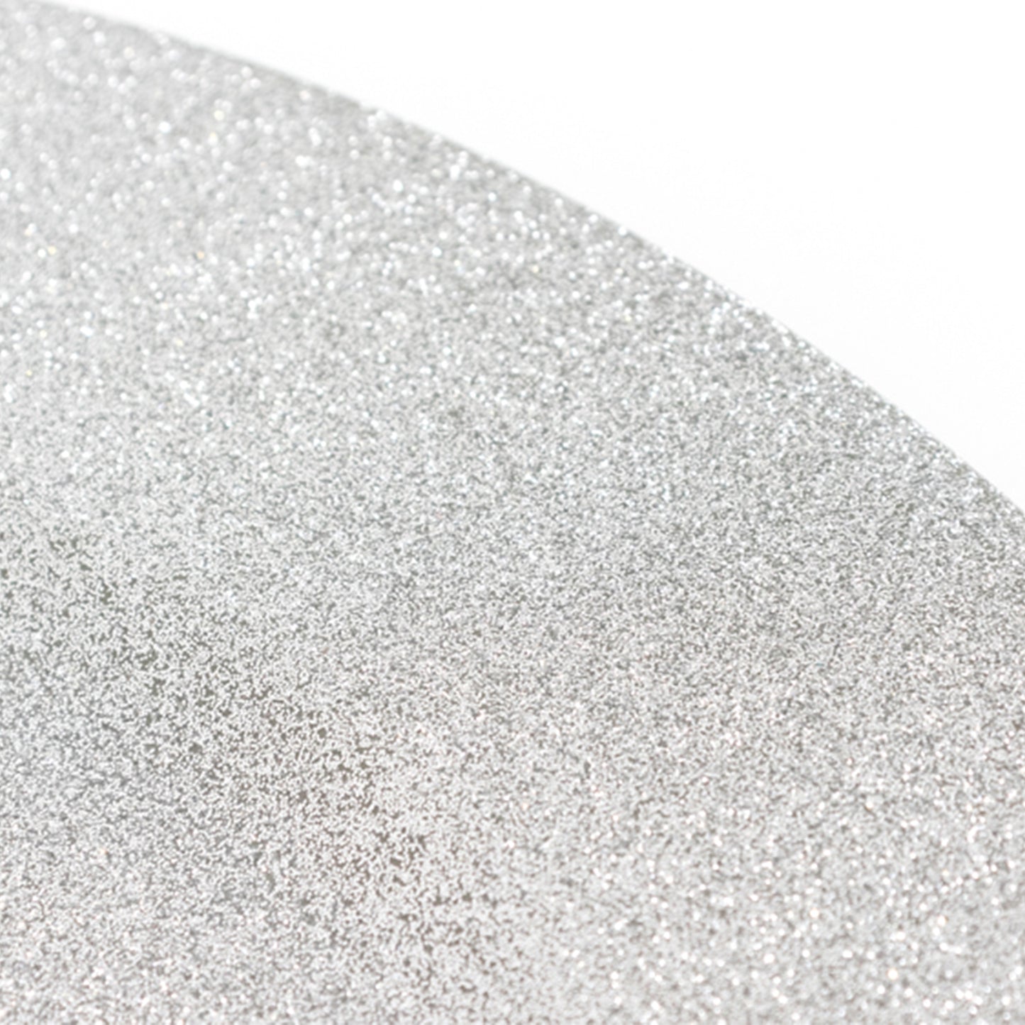 Silver glitter round charger plate, 13 inches, dust-free, set of 6.
