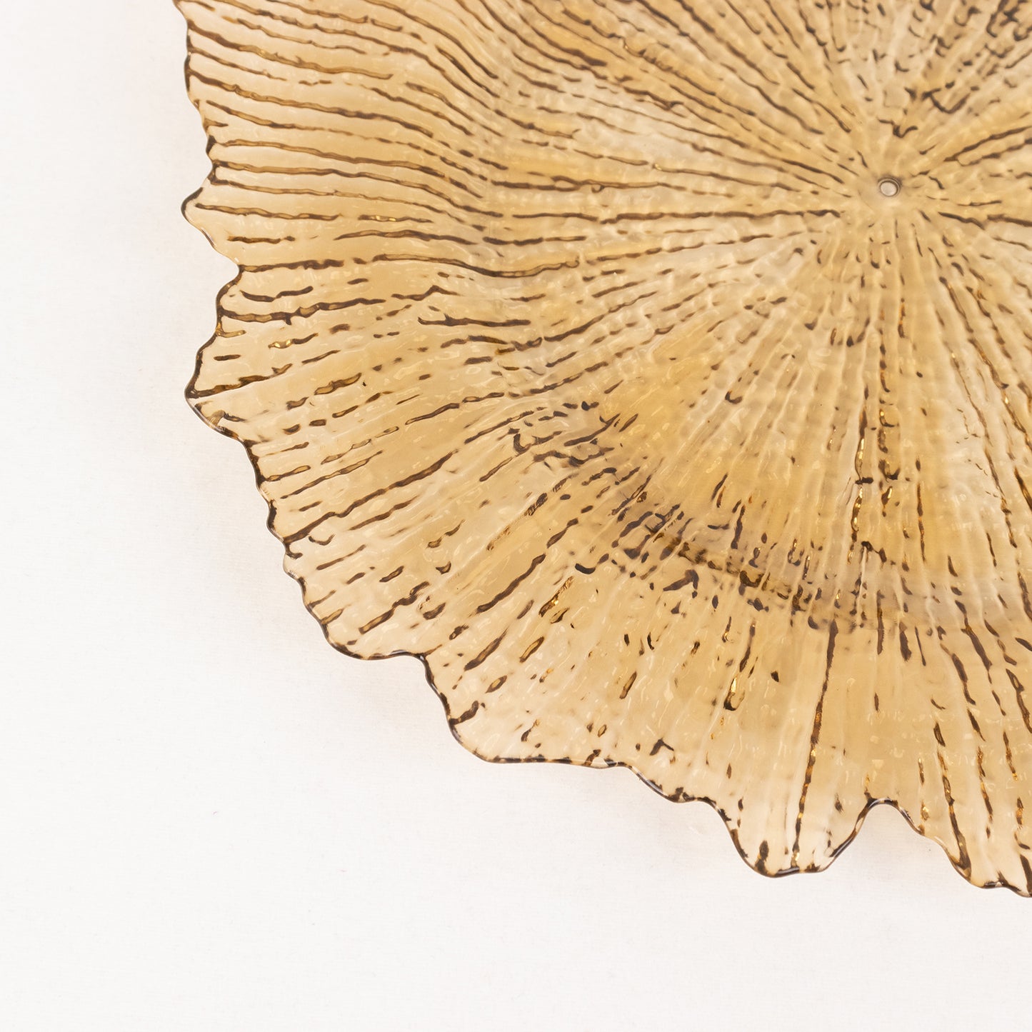 6 Pack 13" Amber Gold Round Reef Acrylic Plastic Charger Plates, Dinner Charger Plates