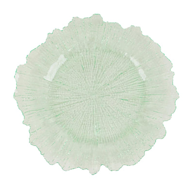 Elegant Design of Transparent Green Charger Plates Elegant Design of Transparent Green Charger Plates