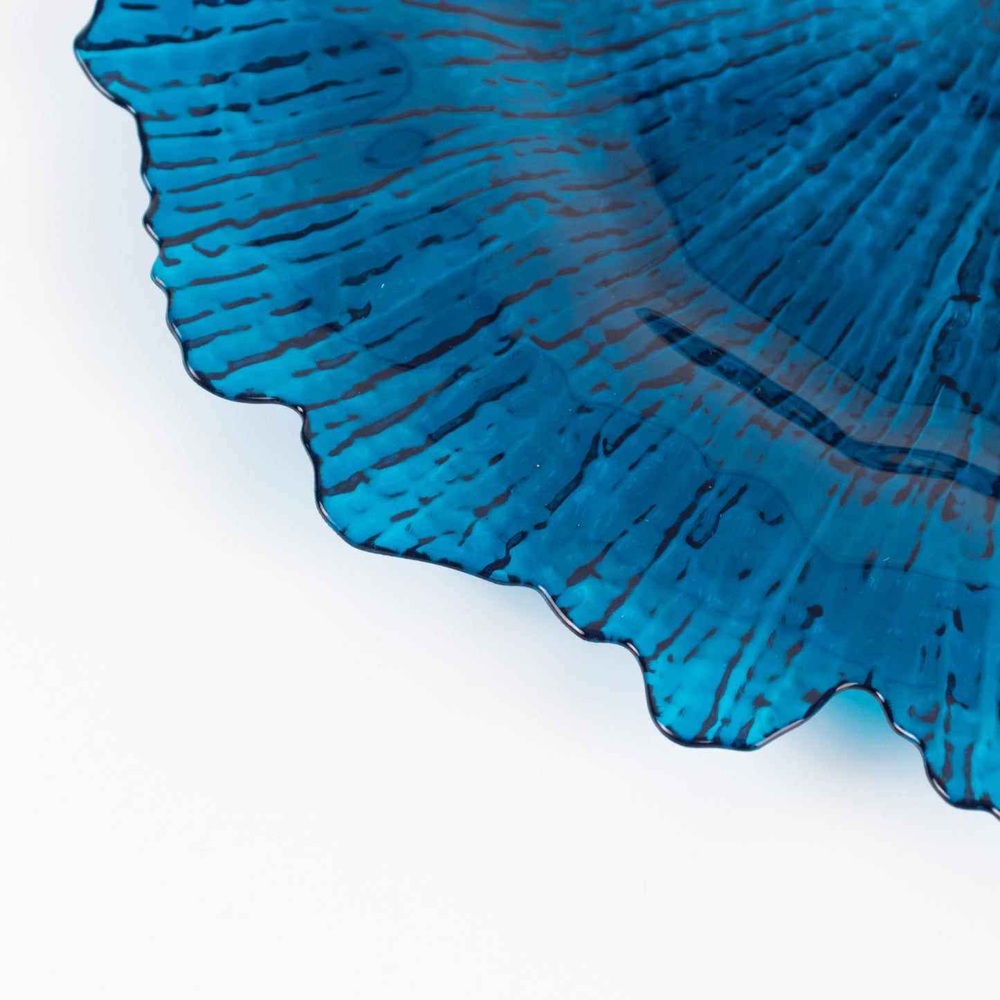 6 Pack 13" Transparent Navy Blue Round Reef Acrylic Plastic Charger Plates, Dinner Charger Plates