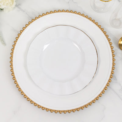 Durable White Gold Acrylic Charger Plates for Stunning Table Decor Durable White Gold Acrylic Charger Plates for Stunning Table Decor