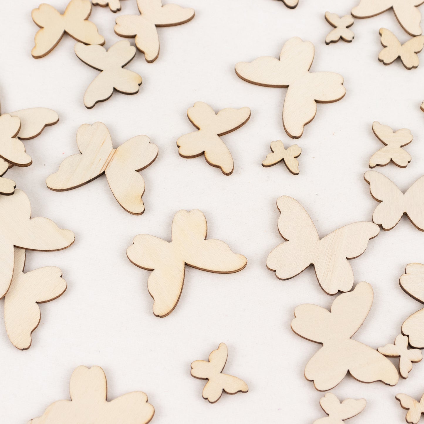 Unfinished wood butterfly cutouts for DIY crafts, 100 pack.