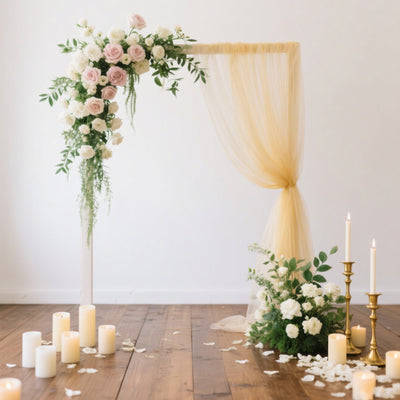 Champagne Sheer Chiffon Backdrop Curtain Champagne Sheer Chiffon Backdrop Curtain