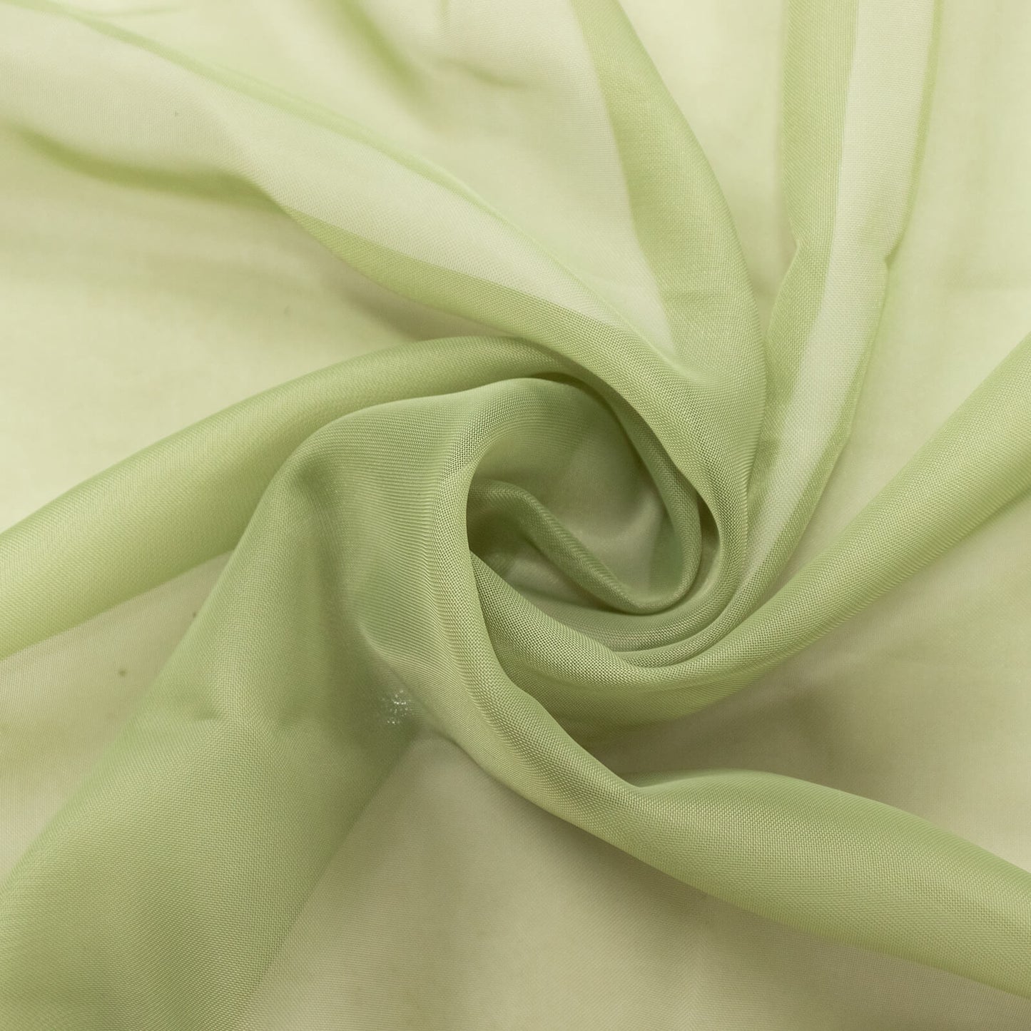Dusty sage green chiffon curtain panel, durable and flame resistant.