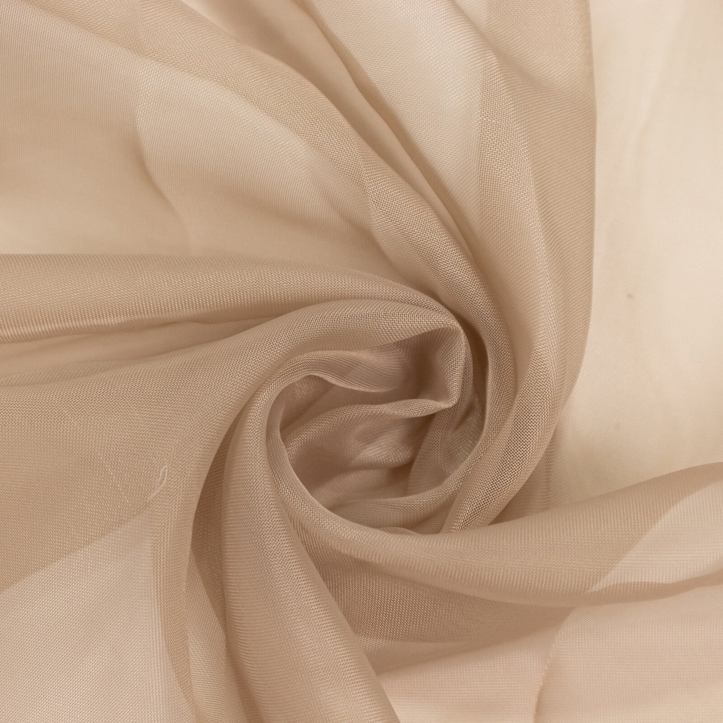 Beige chiffon curtain panel, 5ftx32ft, durable and flame resistant.