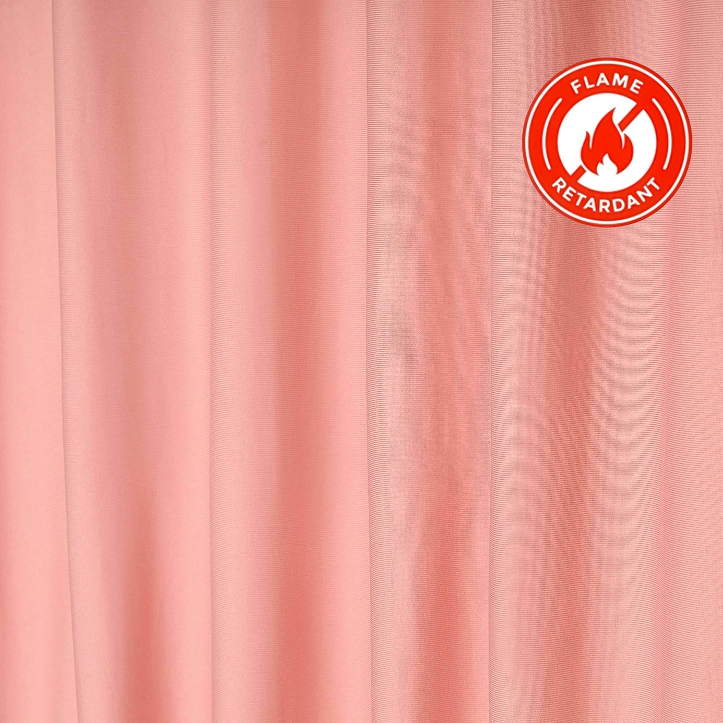 Dusty rose scuba polyester backdrop drape curtains, wrinkle-free and flame resistant. #whtbkgd