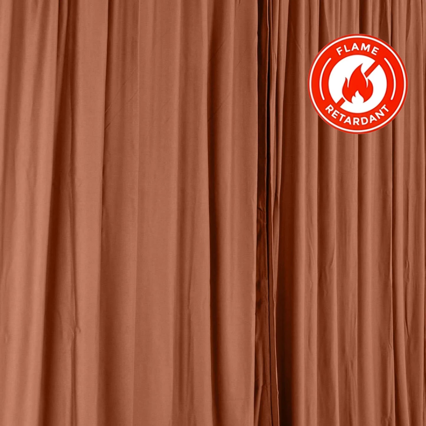 Terracotta 5ftx10ft scuba polyester backdrop drape curtains, flame resistant and wrinkle free. #whtb
