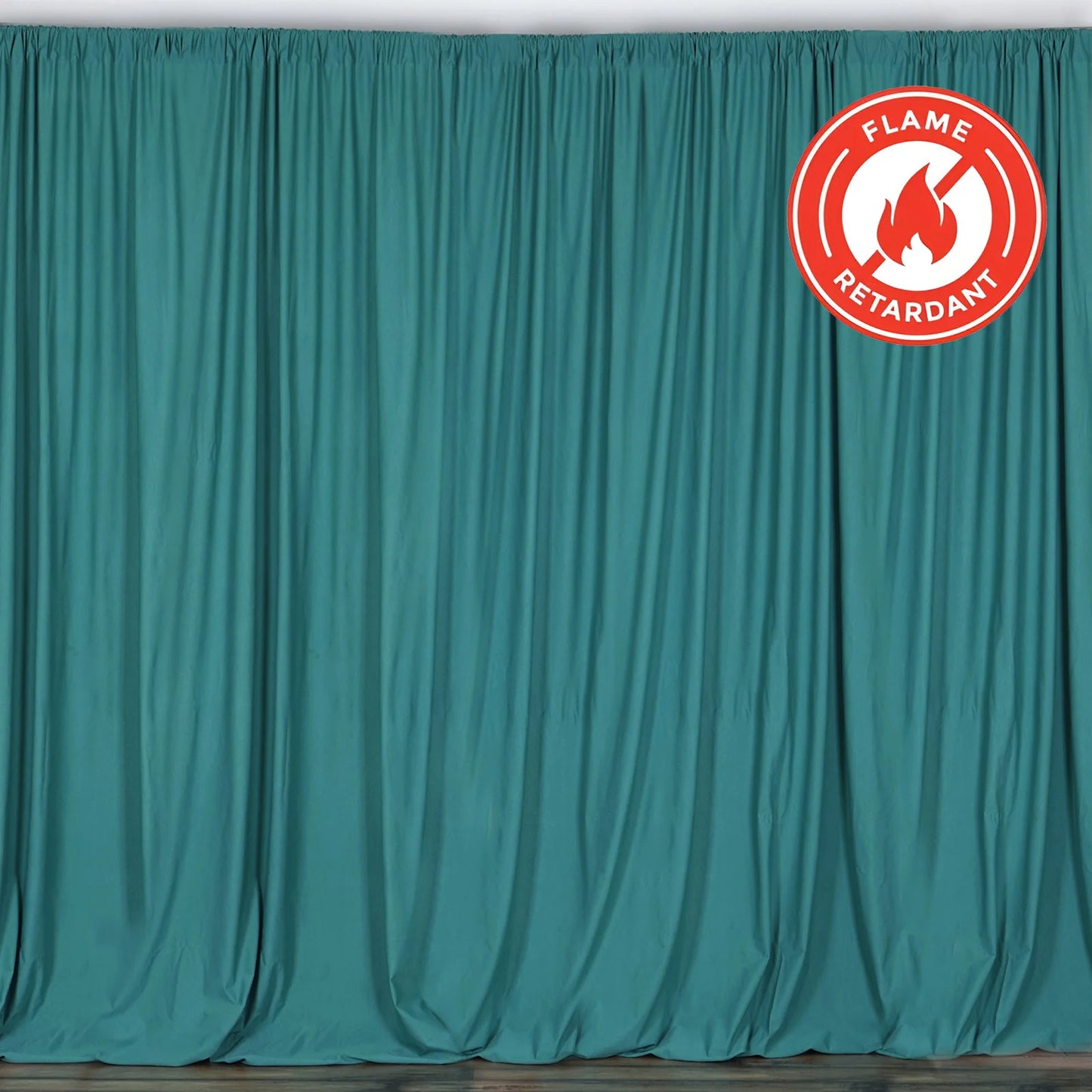 Turquoise Fire Retardant Polyester Curtain Panel Backdrops With Rod Pockets - 10ftx10ft#whtbkgd