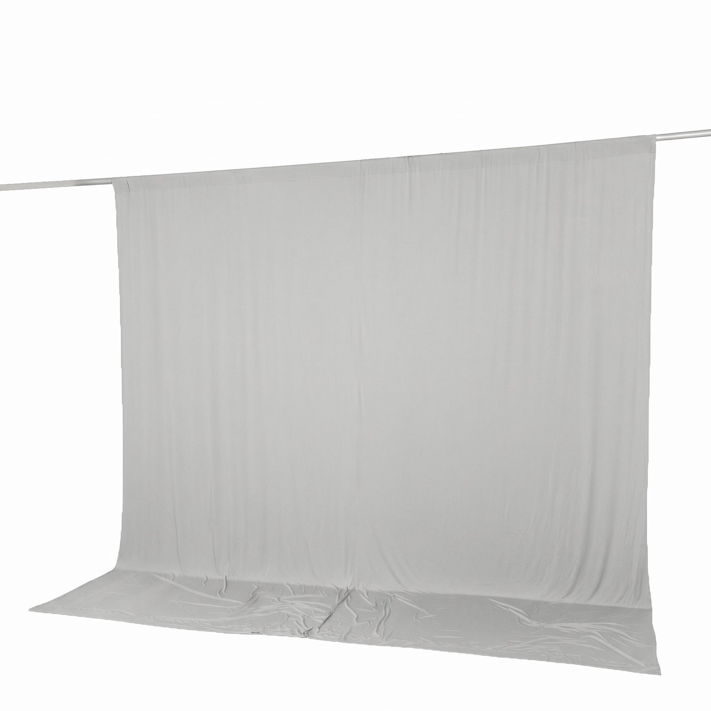 10ft x 10ft Spandex Backdrop Curtain Silver, 4-Way Stretch Wrinkle-Free Photo Booth Backdrop with Ro