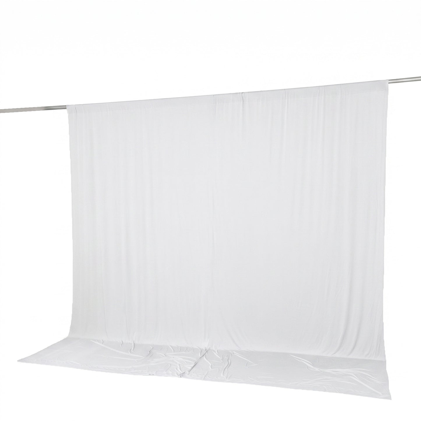 10ft x 10ft Spandex Backdrop Curtain White, 4-Way Stretch Wrinkle-Free Photo Booth Backdrop with Rod