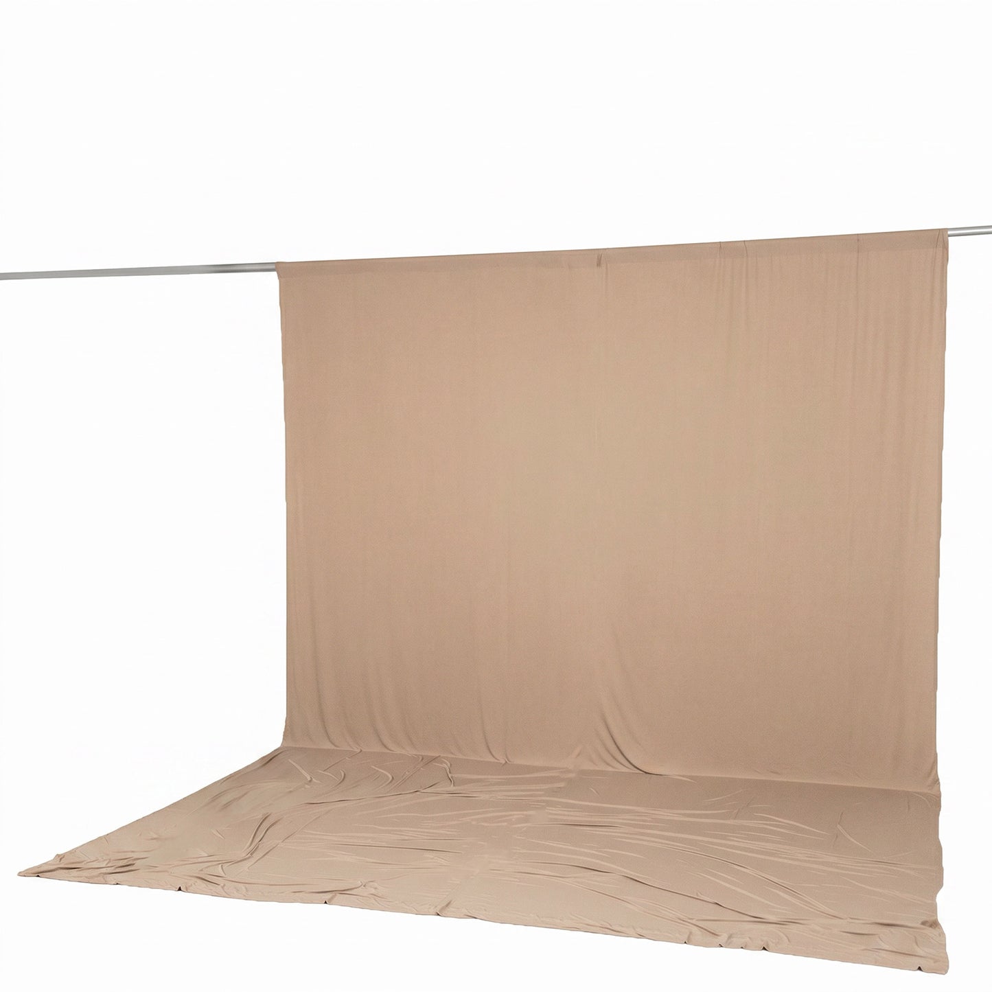 10ft x 14ft Spandex Backdrop Curtain Nude, 4-Way Stretch Wrinkle-Free Photo Booth Backdrop with Rod