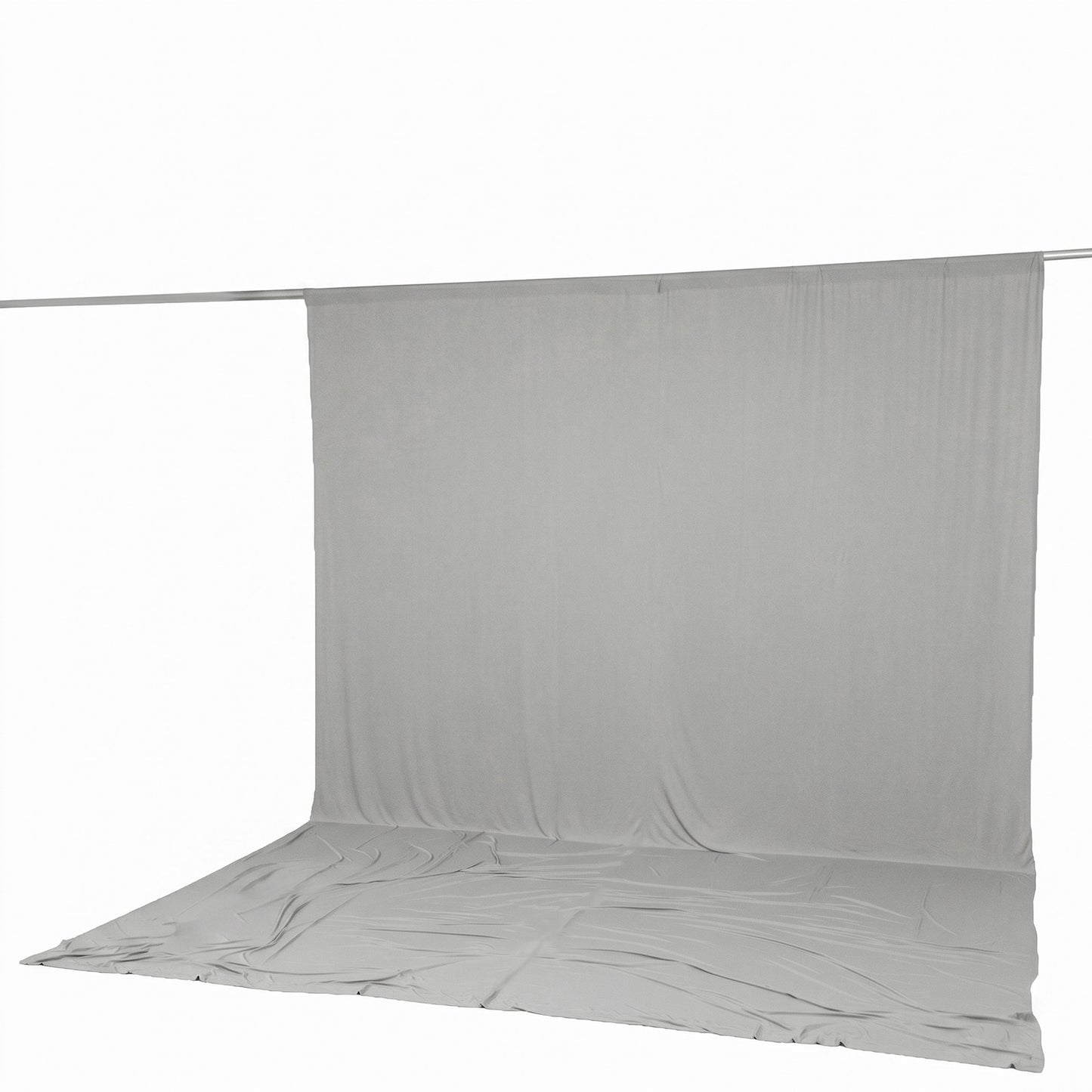 10ft x 14ft Spandex Backdrop Curtain Silver, 4-Way Stretch Wrinkle-Free Photo Booth Backdrop with Ro