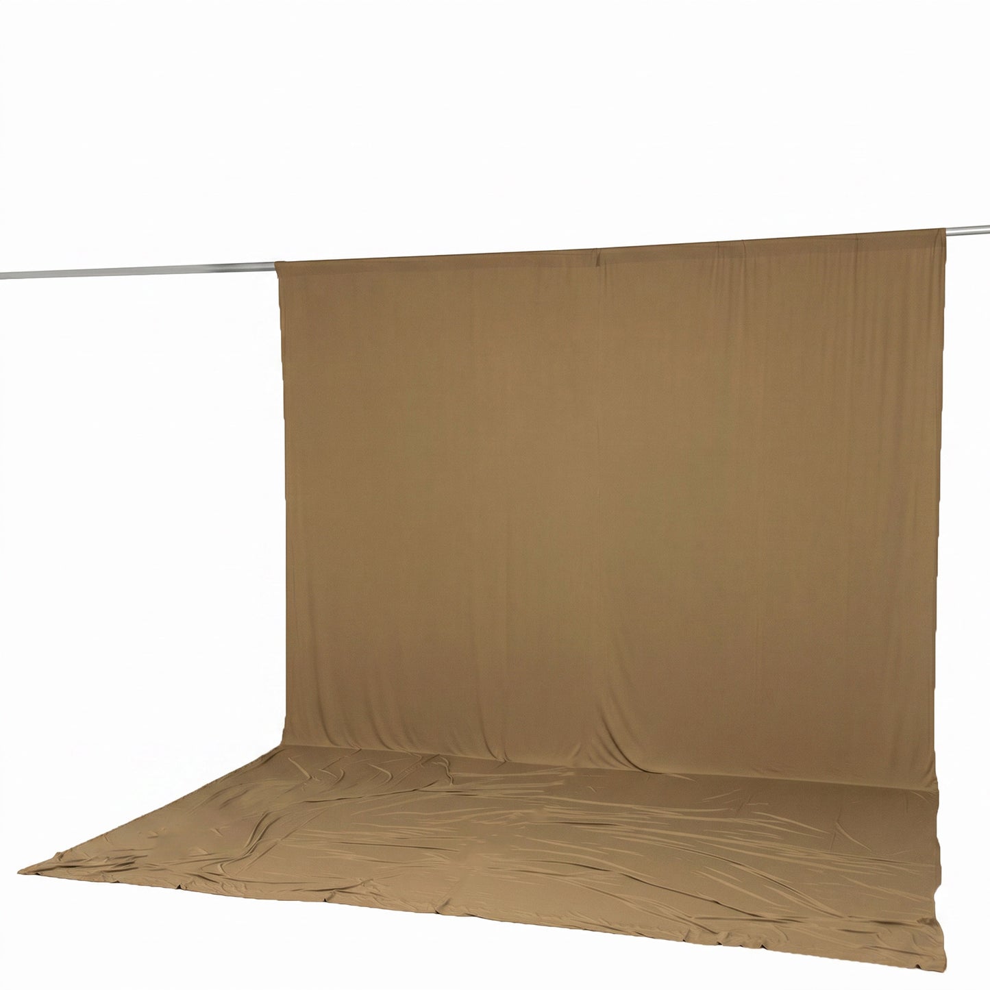 10ft x 14ft Spandex Backdrop Curtain Taupe, 4-Way Stretch Wrinkle-Free Photo Booth Backdrop with Rod