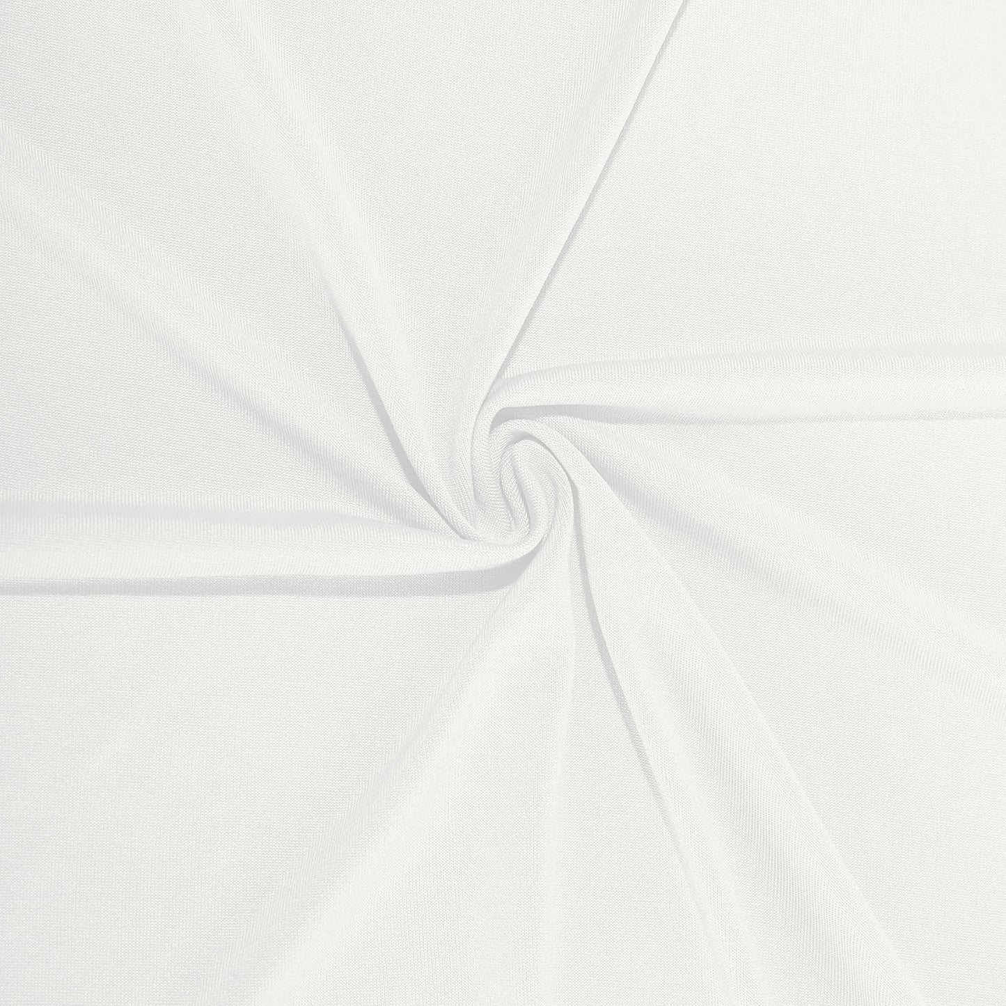 Ivory 4-way stretch spandex event curtain drape, wrinkle-free backdrop.