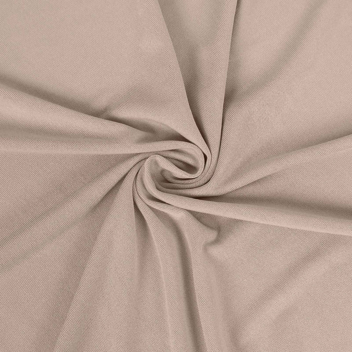 Nude 4-way stretch spandex event curtain drapes, wrinkle-free backdrop panel.