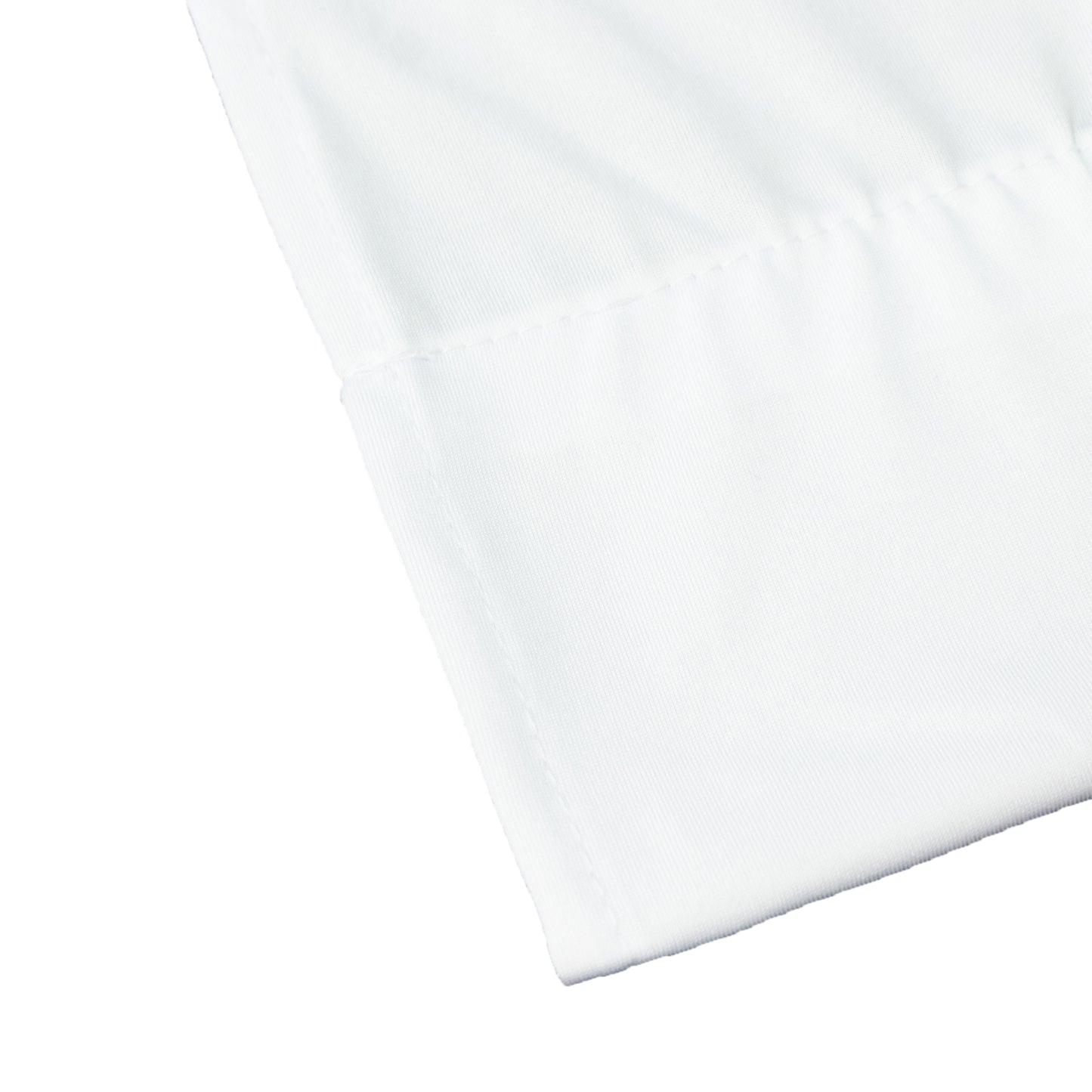White spandex ceiling drape panel, 5ft x 32ft, wrinkle-free and stretchy fabric.