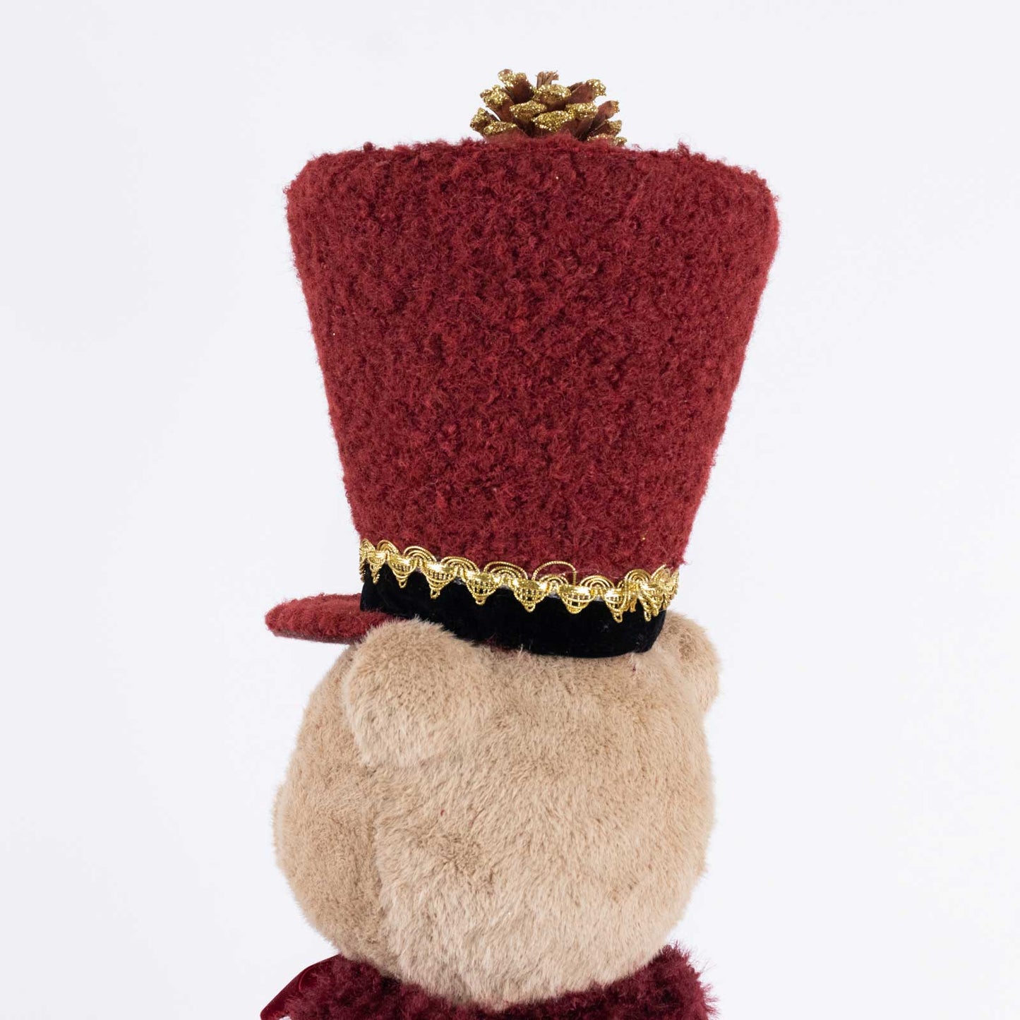 Teddy Bear Nutcracker Soldier Figurine with Red Jacket, Drum & Gold Trim - 45" Tall Freestanding Chr