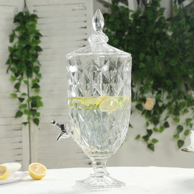 Premium 1.3 Gallon Crystal Glass Beverage Dispenser for Events Premium 1.3 Gallon Crystal Glass Beverage Dispenser for Events
