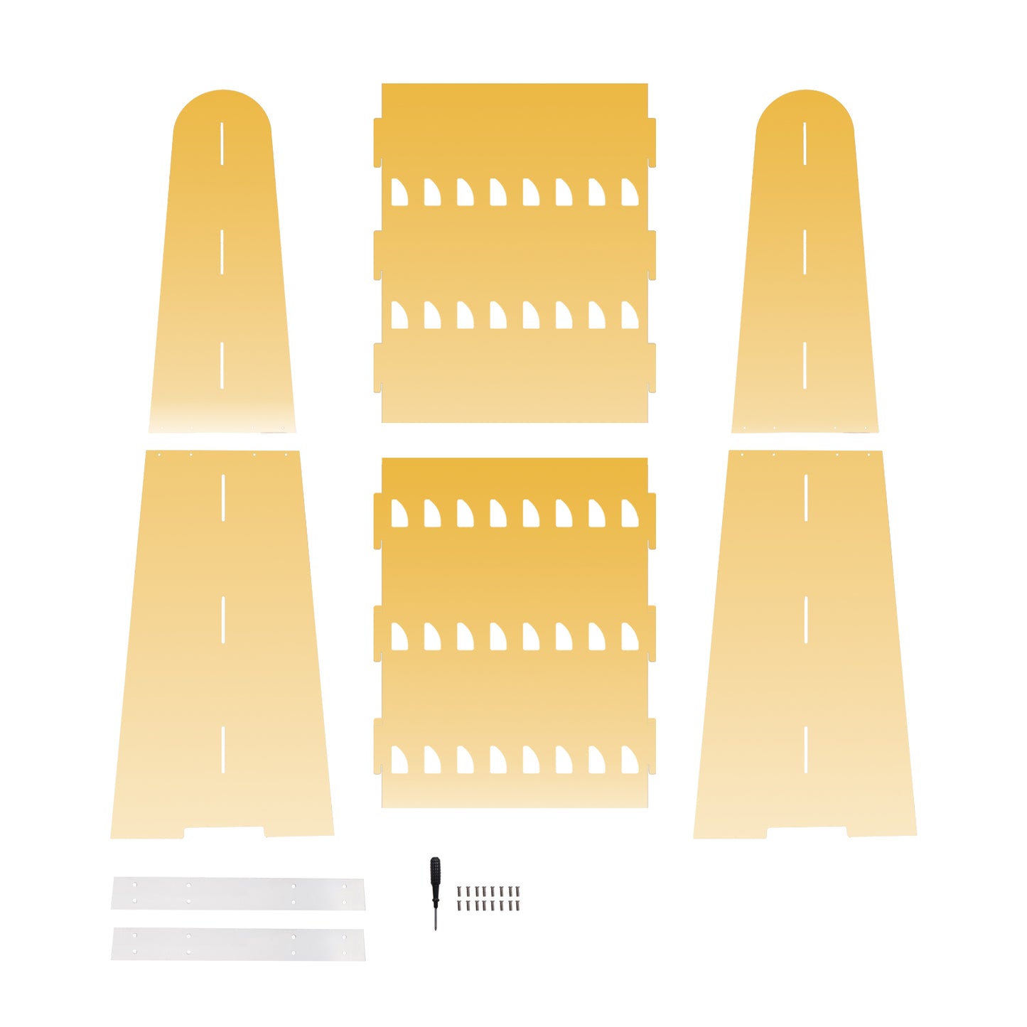 5ft Gold Mirror Finish 5-Tier 40 Champagne Glass Holder Wall Stand, Foam Board Wine Glass Standing Rack