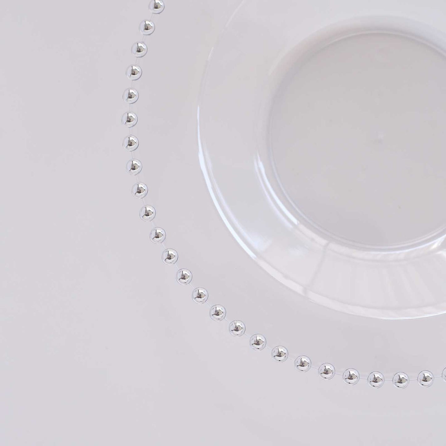 10 Pack Clear Round Plastic Dessert Bowls with Silver Beaded Rim, 12oz Disposable Salad Soup Bowls