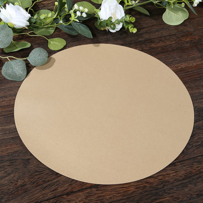 50 Pack Disposable Paper Placemats 13" Round – Taupe Cardboard Dining Table Mats, 120 GSM 50 Pack Disposable Paper Placemats 13" Round – Taupe Cardboard Dining Table Mats, 120 GSM