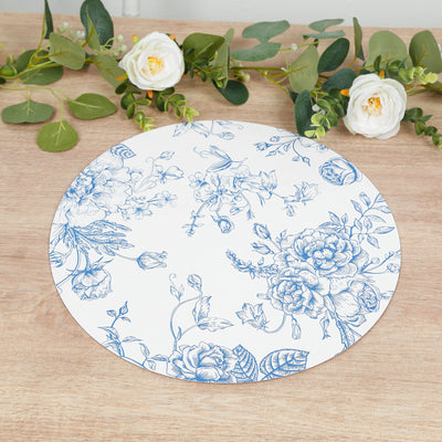 Matte Blue and White French Toile Disposable Placemats Matte Blue and White French Toile Disposable Placemats