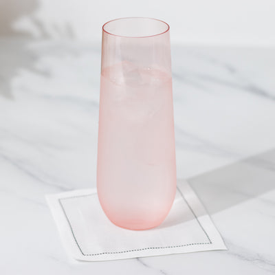 Sophisticated Transparent Blush Plastic Stemless Champagne Flutes Sophisticated Transparent Blush Plastic Stemless Champagne Flutes