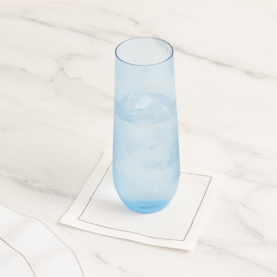 Transparent Dusty Blue Plastic Champagne Flutes 9oz Transparent Dusty Blue Plastic Champagne Flutes 9oz