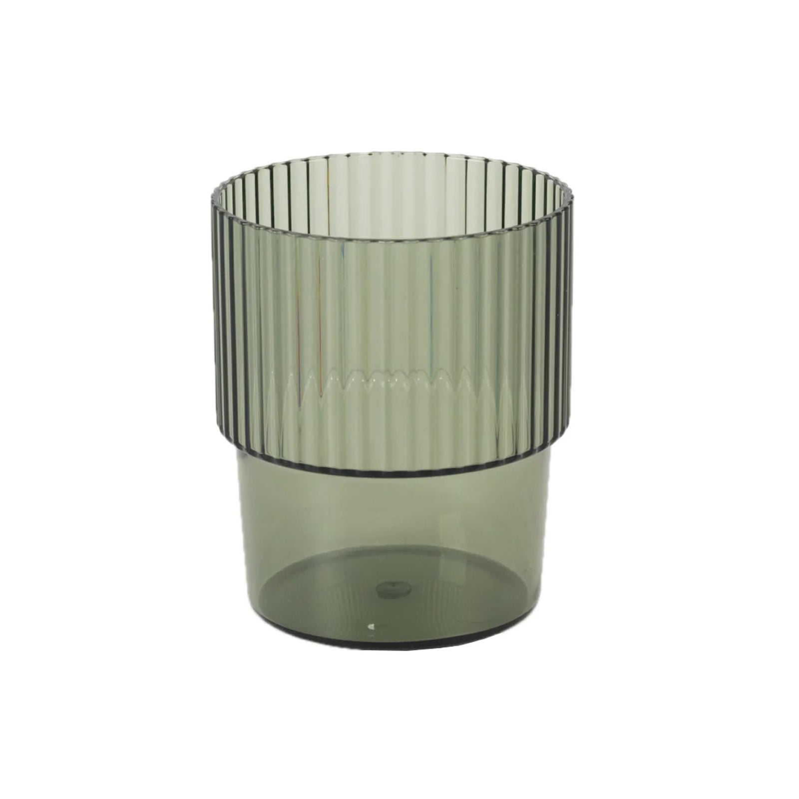 12-Pack Hunter Emerald Green Plastic Tumblers 7Oz, Stackable Ribbed Pattern