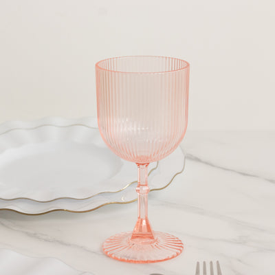 Transparent Blush Plastic Wine Glasses Transparent Blush Plastic Wine Glasses